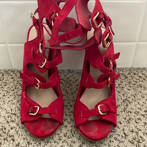 Shoe Dazzle Shoes - Size 7, deep red color, 5 inch heel, shoe dazzle